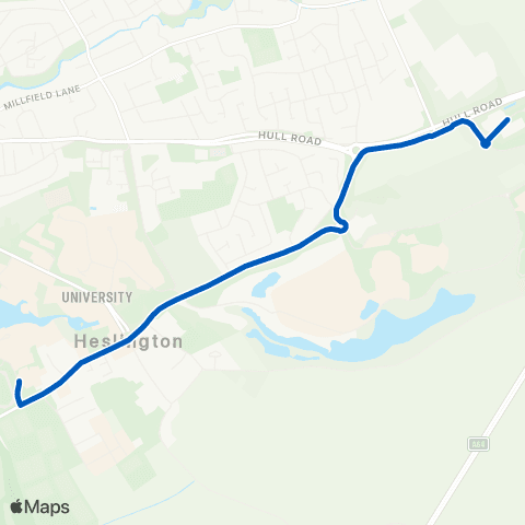 York Pullman Newton Way - Grimston Bar Park and Ride map