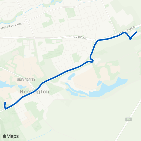 York Pullman Newton Way - Grimston Bar Park and Ride map