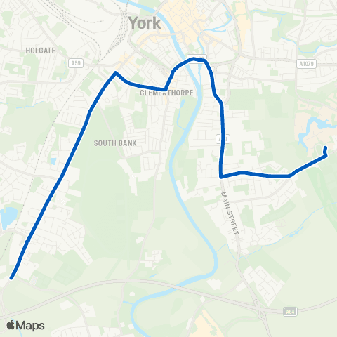York Pullman Newton Way - Askham Bar Park & Ride map