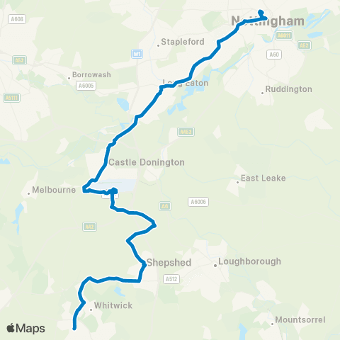 East Midlands Friar Lane - Interchange map