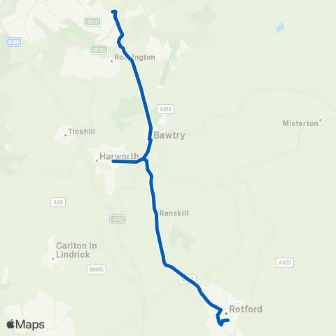 East Midlands Thrumpton Ln - Cantley Ln / Hadley Cross Mews map