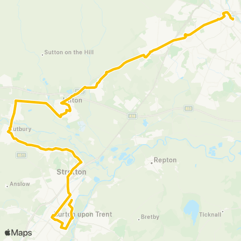 East Midlands Market Place - Bus Station map