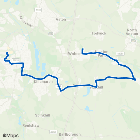 East Midlands Crystal Peaks / Cp3 - Chestnut Av / Storth Ln map