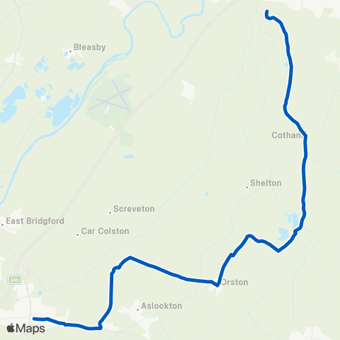 East Midlands Toot Hill School Bus Park - Church map