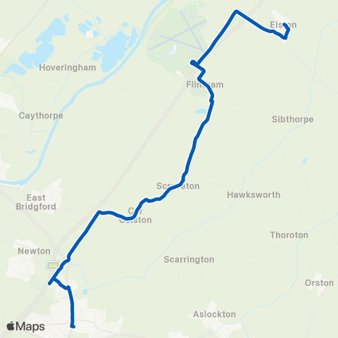 East Midlands Toot Hill School Bus Park - Low Street map