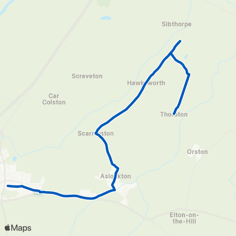 East Midlands Toot Hill School Bus Park - Hall Farm map