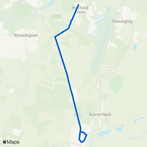 East Midlands Doncaster Rd / N Av - Hurst Ln / Poplar Way map