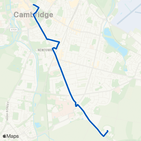 East Midlands Babraham Rd Park-and-Ride - Drummer St map
