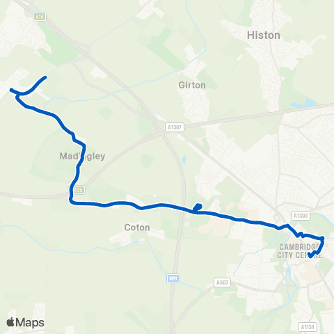 East Midlands Madingley Rd P&R - St Andrew's St map