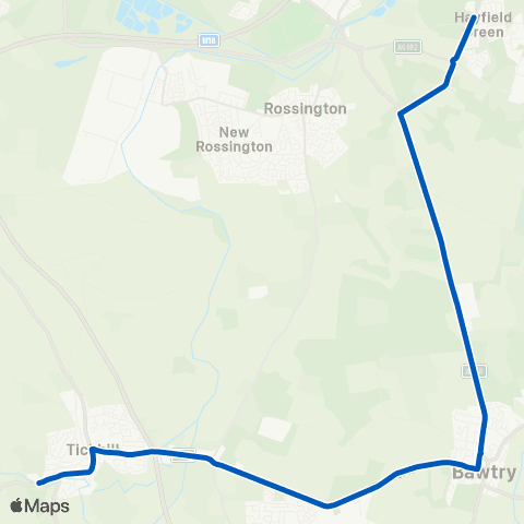 East Midlands Rotherham Rd / Stoney Ln - Hurst Ln / Walnut Av map