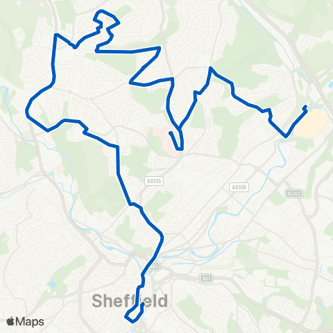 East Midlands Meadowhall Interchange / D4 - Sheffield Interchange / B6 map