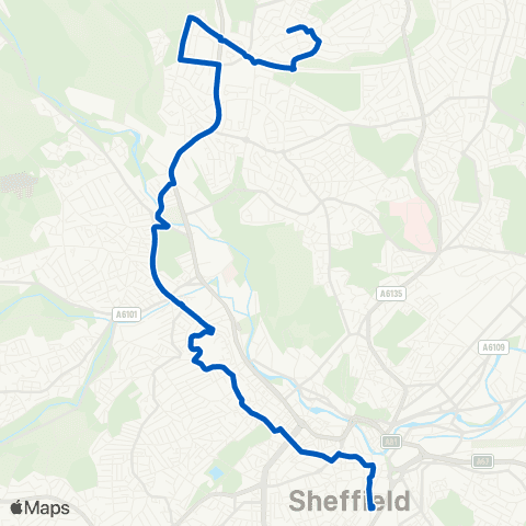 East Midlands Sheffield Interchange / B6 - Margetson Crescent / Knutton Rd map