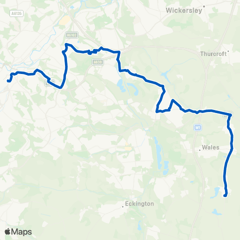 East Midlands Sheffield Interchange / C5 - Firvale / Winney Hill map