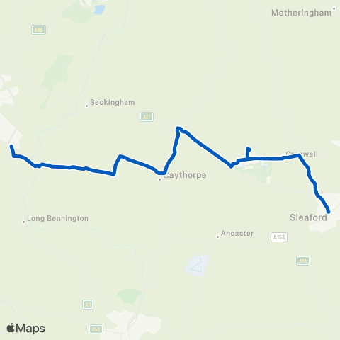 East Midlands Great North Road - Market Place map