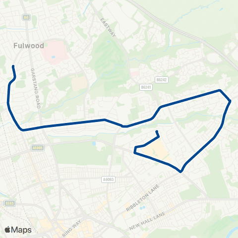 Preston Bus Fulwood Academy - Lily Grove map