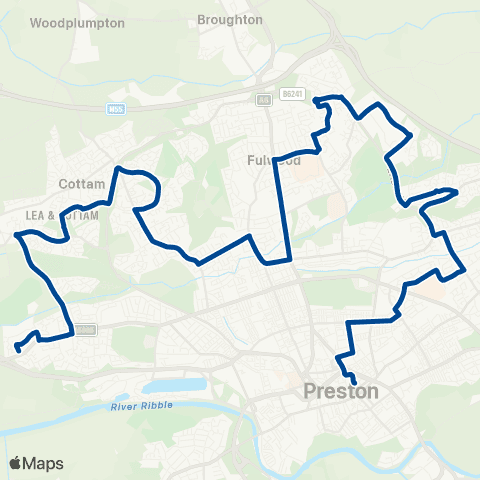 Preston Bus Bus Sta - Royal Preston Hospital Grounds map