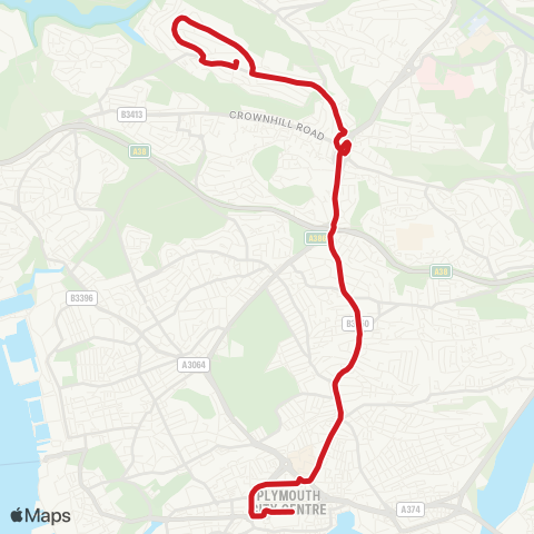 Plymouth Citybus  map