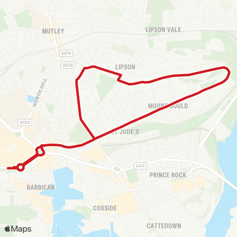 Plymouth Citybus  map