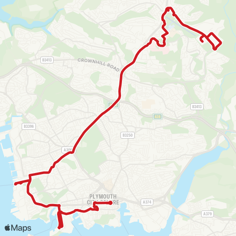 Plymouth Citybus  map