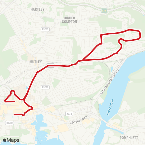 Plymouth Citybus  map