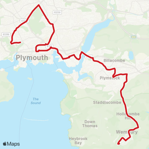 Plymouth Citybus  map