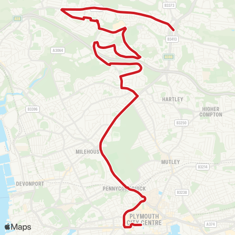 Plymouth Citybus  map