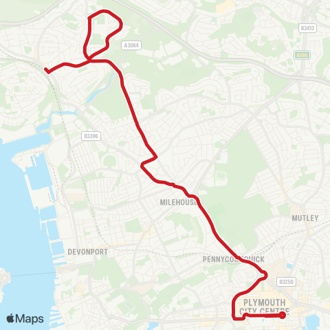 Plymouth Citybus  map