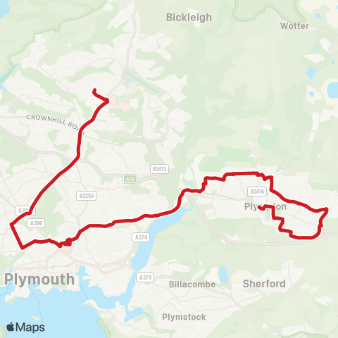 Plymouth Citybus  map