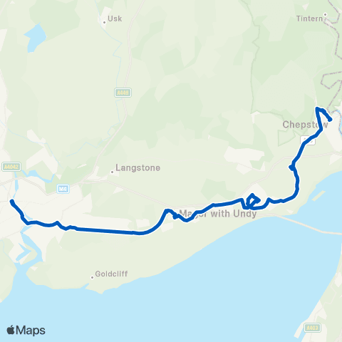 Newport Bus Friars Walk 7 - Chepstow Bus Sta Stand 4 map