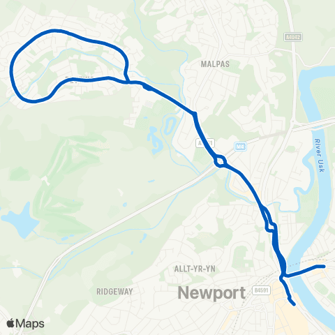 Newport Bus Friars Walk 1 - Friars Walk 9 map