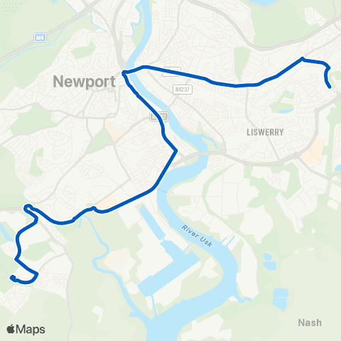 Newport Bus Stanford Rd - St Joseph`s RC High School map