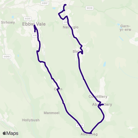 Phil Anslow Travel Brynmawr Bus Sta Stand1 - Ebbw Vale Bus Sta Stand 2 map
