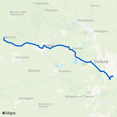 Pulhams Coaches Kassam Stadium - Burford Primary School map