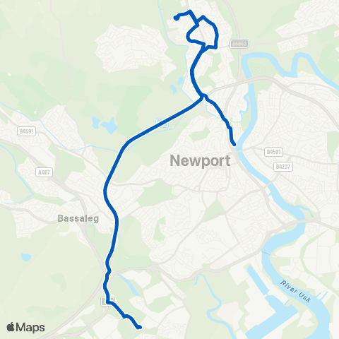 Newport Bus St Joseph`s RC HS - Newport Castle map