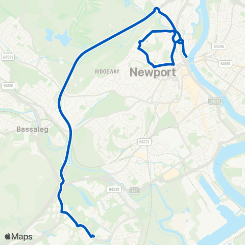 Newport Bus Harlequin Dr - St Joseph`s RC HS map