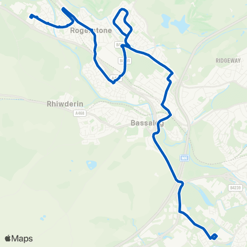 Newport Bus Morrisons - St Joseph`s RC High School map