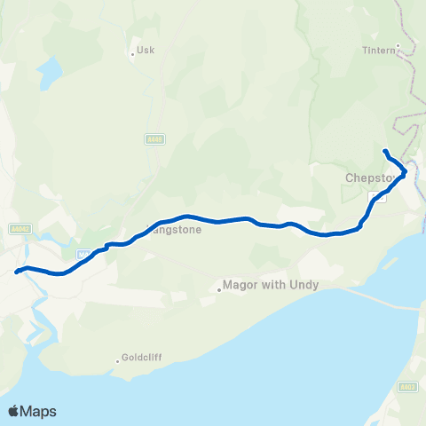 Newport Bus Chepstow Railway Sta - Racecourse Car Pk map