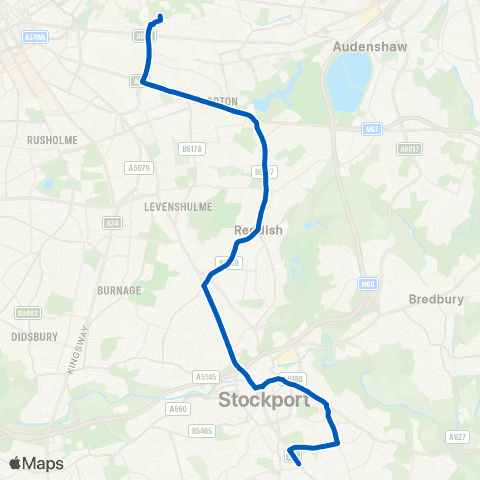 Tyrers Coaches Kennerley Rd - Connell College Terminus map