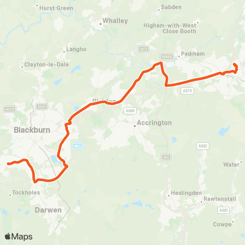 The Burnley Bus Company Burnley College - St Bedes Rchs map