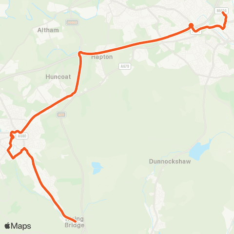 The Burnley Bus Company Burnley College - Rising Bridge Road map