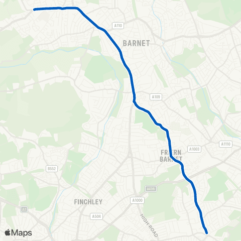 Metroline Travel Queens Avenue (N10) - Galley Lane map