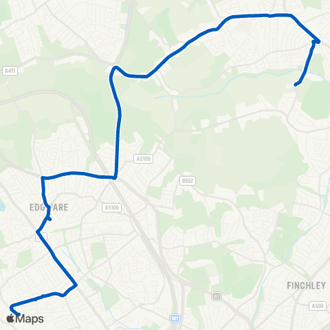 Metroline Travel Queensbury - The Totteridge Academy / Barnet map