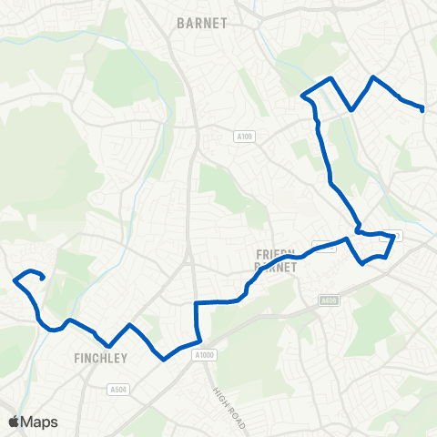 Metroline Travel Royal Engineers Way - Southgate map