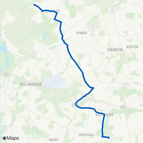 Metroline Travel Ealing Hospital - Mount Vernon Hospital map