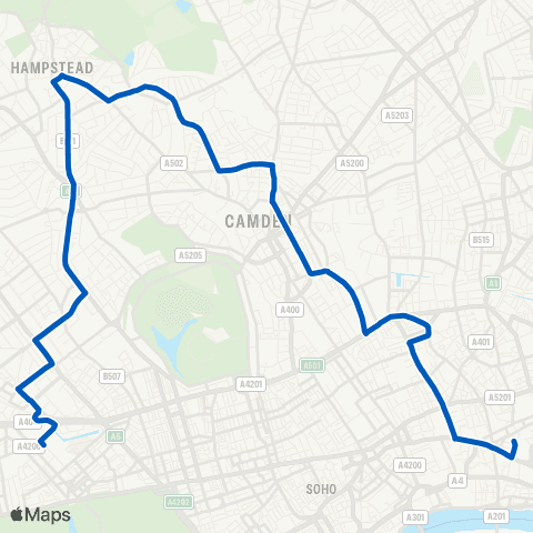 Metroline Travel Paddington Sta - St. Bartholomews Hosp map