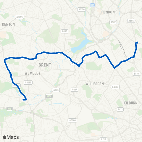 Metroline Travel Alperton Sainsbury's - Golders Green Sta map