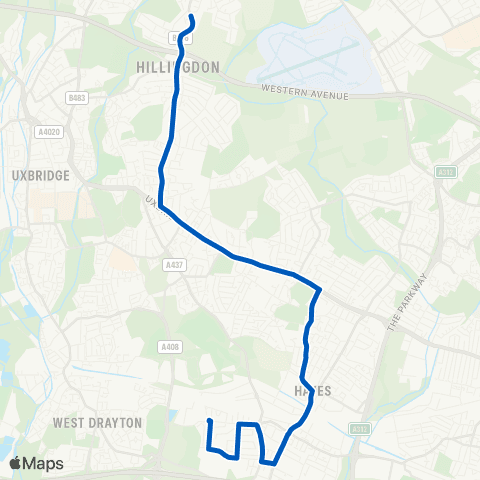 Metroline Travel Conway Drive - Swakeleys Drive map