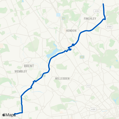 Metroline Travel Haven Green / Ealing Bway - Tally Ho Corner map