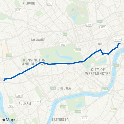 Metroline Travel Hammersmith Bus Sta - Aldwych / Drury Ln map