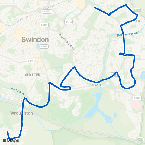 Swindon's Bus Company  map